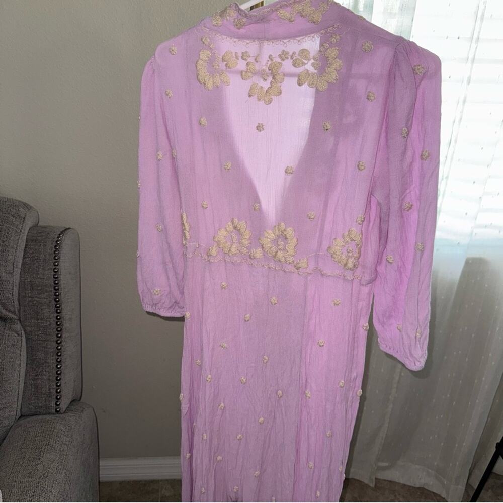 Free People Fable Dusty Lavender Embroidered Maxi Dress - Picture 15 of 16